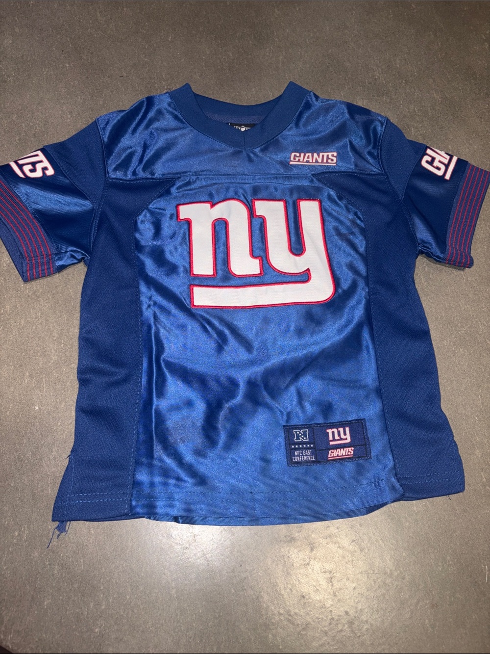 NFL New York Giants Blue Short Sleeve Jersey Kids Size 4 💙❤️